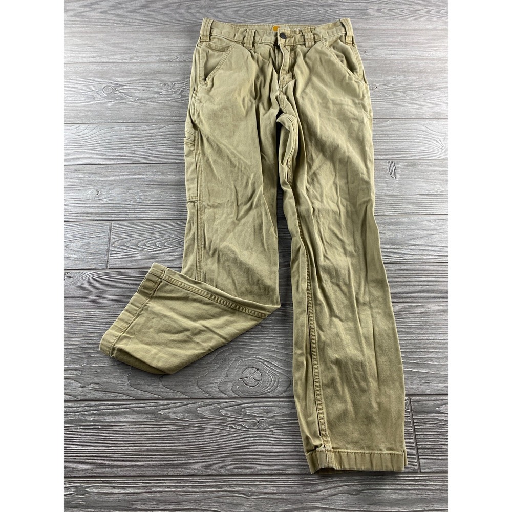 Carhartt Relaxed Fit Canvas Carpenter Pants Mens Beige Work Pants 28x27.5